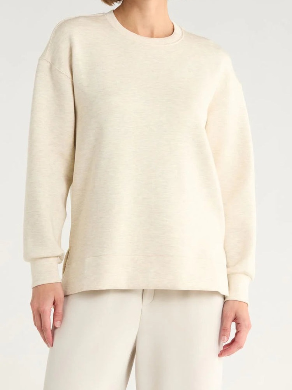 SPANX AirEssentials Crewneck Sweatshirt Oatmeal Heather M